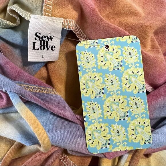 NWT Sew In Love Boutique Tie Dye soft hoodie with ruffle - L - Picture 12 of 14